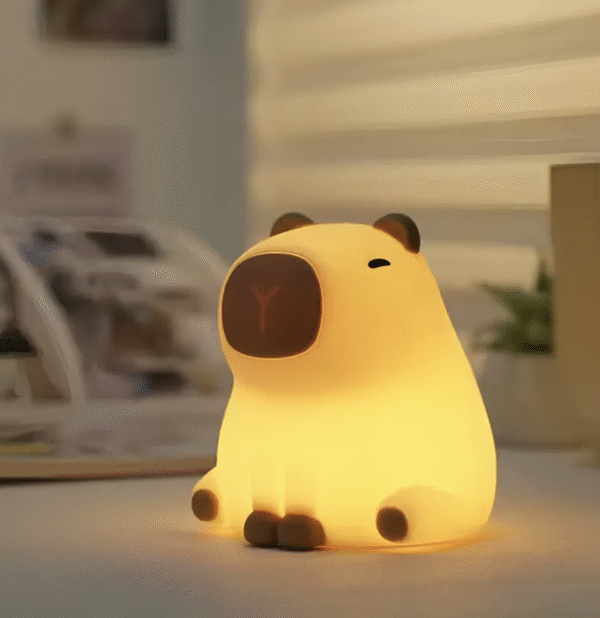 Velador Infantil Silicona Capibara Tactil y Recargable por USB